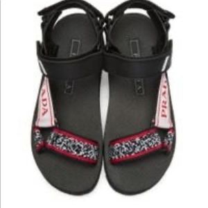 Prada Nomad sandals 7 pink red black sold out